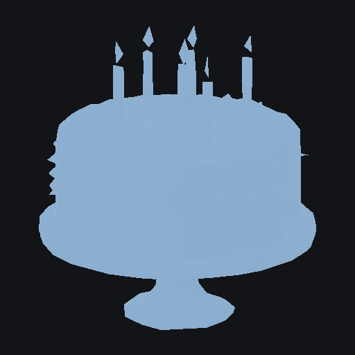 Low-poly stylised layered birthday cake