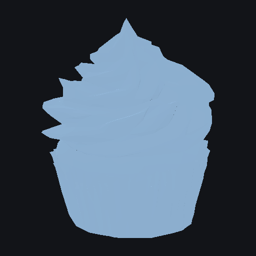 Low-poly stylised iced cupcake