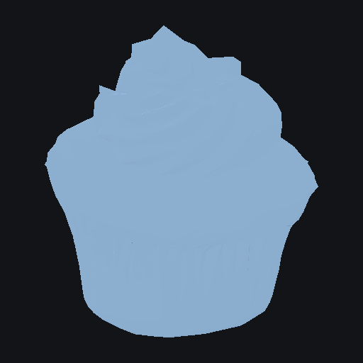 Smooth minimal iced cupcake